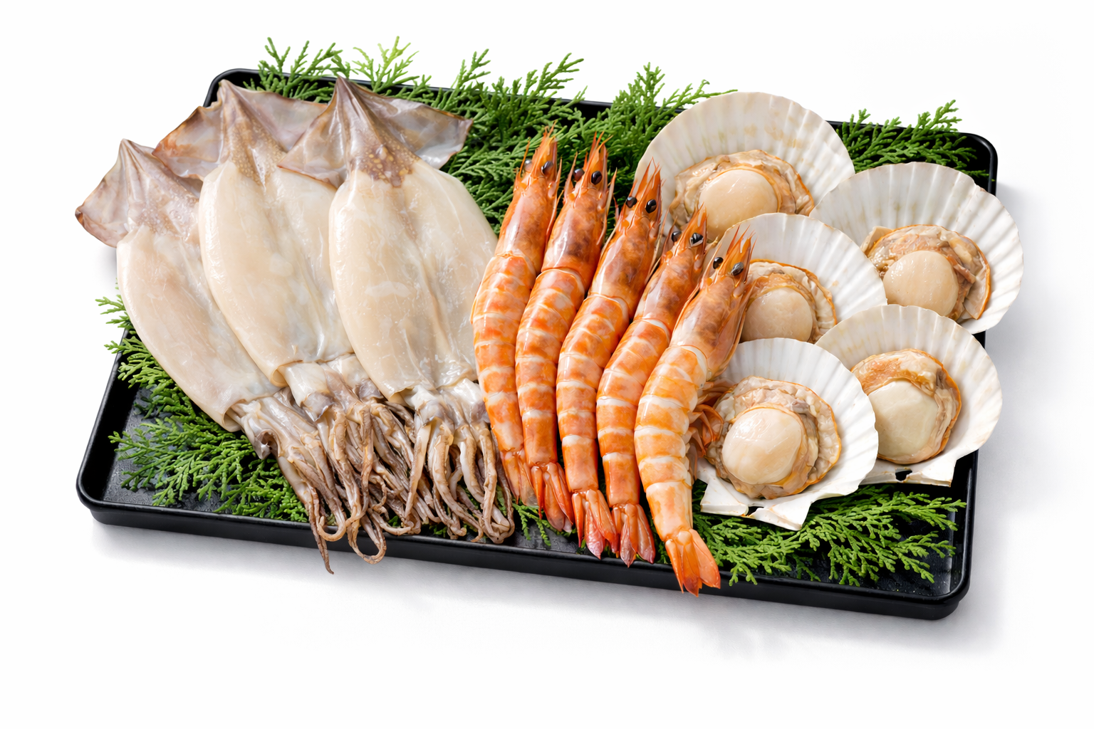 ホタテやエビ、イカを含む海鮮追加セット